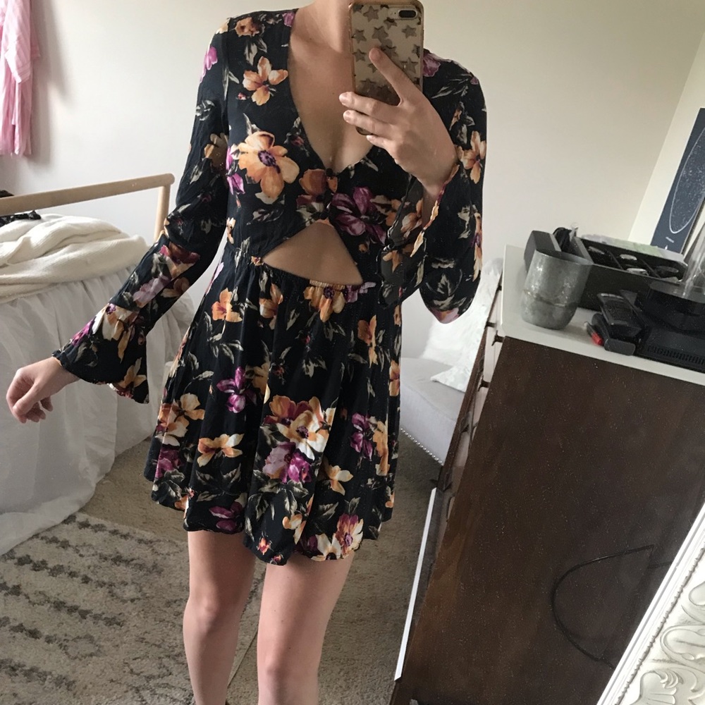 Cut out floral dress